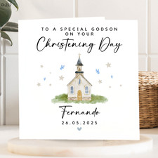 Christening Card For Godson, Special Godson Christening Card, On Your Christenin