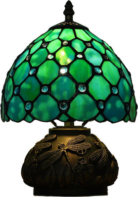 Tiffany Style Stained Glass Table Lamp with 3 Color Temperatures for Bedroom