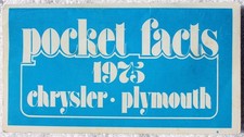 1975 Chrysler Plymouth Pocket Facts Book Salesman's Reference Specs Options