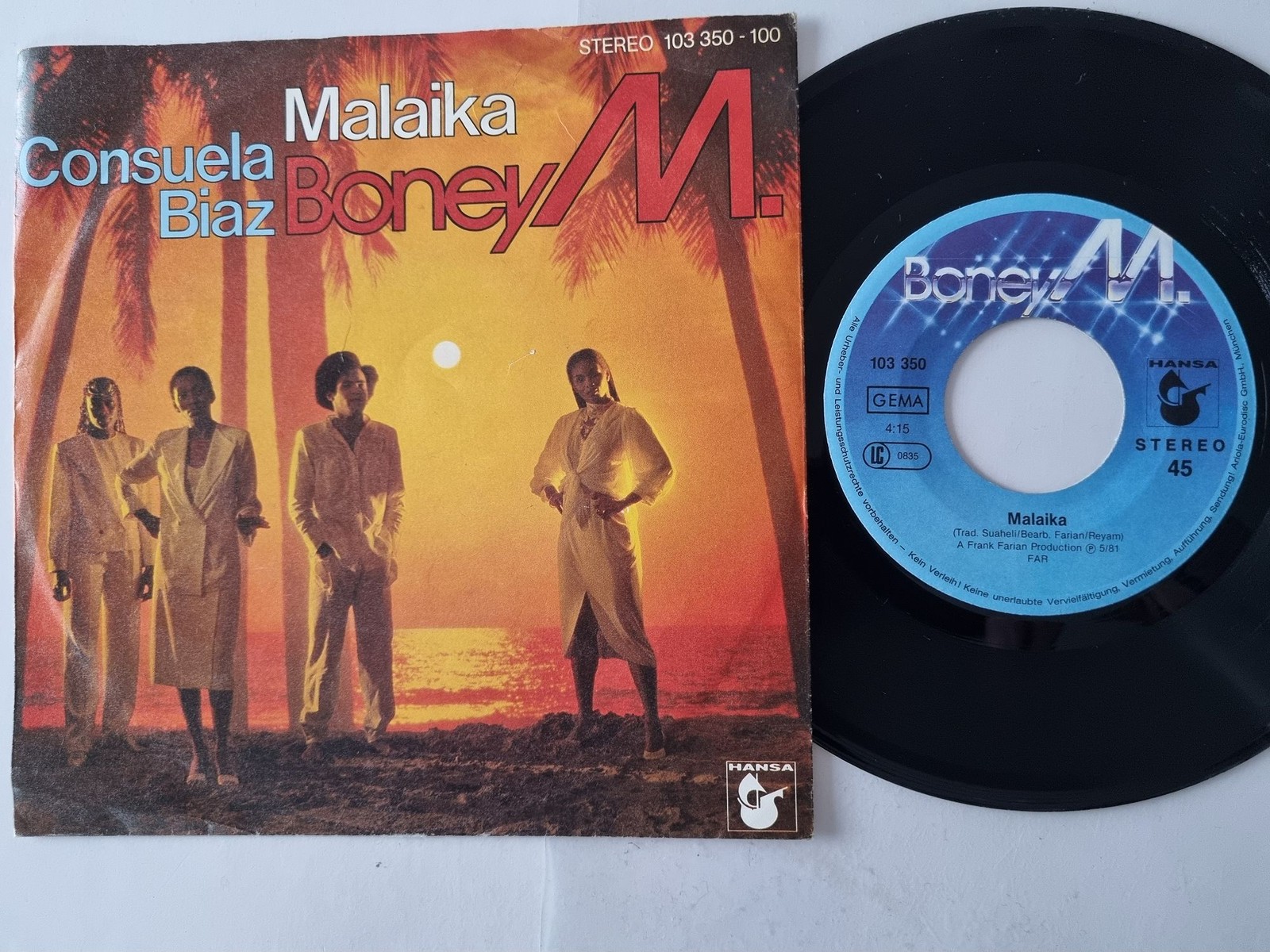 Boney M. - Malaika / Consuela Biaz 7'' Vinyl Germany