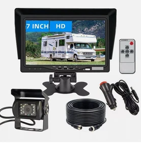 4Pin 7" Caméra de sauvegarde et kit de moniteur pour camion Caravan RV Vue arrière Inverser