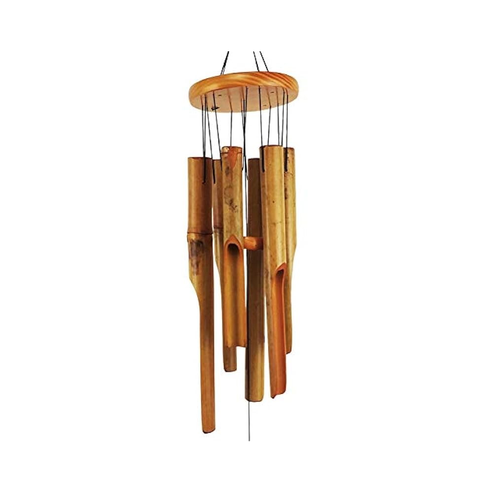 Bamboo Wind Chime, Deep Tone Outdoor Decor for Garden, Patio, & Home