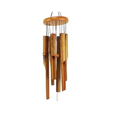 Bamboo Wind Chime, Deep Tone Outdoor Decor for Garden, Patio, & Home