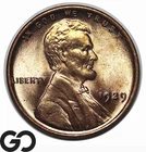 1929 Lincoln Cent Wheat Penny, Gem BU++ RB