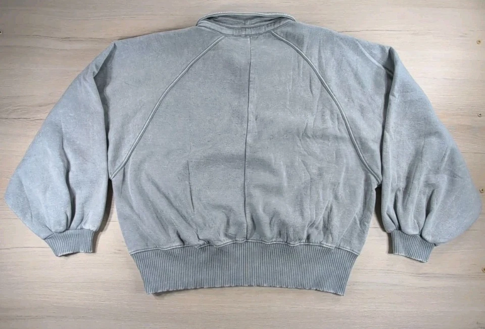 NWOT Zenana Acid Wash Fleece Collared Sweatshirt 1/4 Button Oversized Sleet Gray - Image 2 of 4