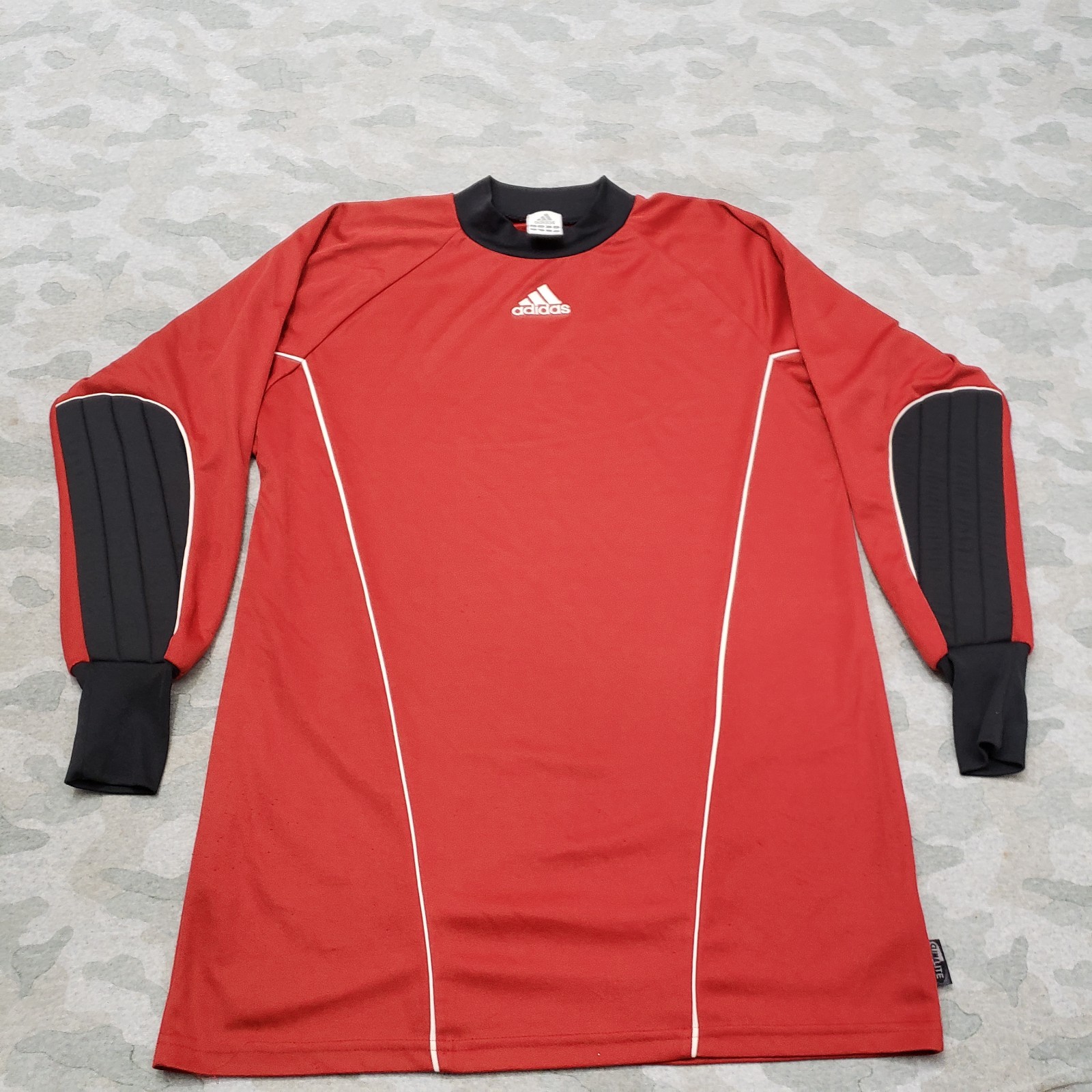 Vintage Adidas Shirt Mens Small Red Goalie Soccer Jersey Climalite Long Sleeve
