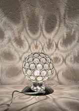Kristallkugelleuchte Ø 13 cm, WOFI-Serie HOLLY, Tischlampe, tolle Effekte, Kugel