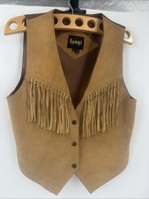 90  s Brown Leather Vest By Leatsi With Lining Medium Genuine Leather flaw 