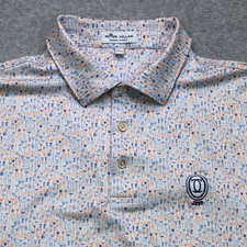 Peter Millar Summer Comfort Polo Shirt Mens Extra Large White Martini AOP Golf