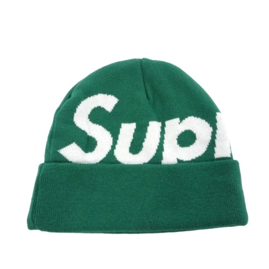 Supreme Big Logo bonnet bonnet tricot chapeau cachemire mélangé vert occasion 38e2a8634