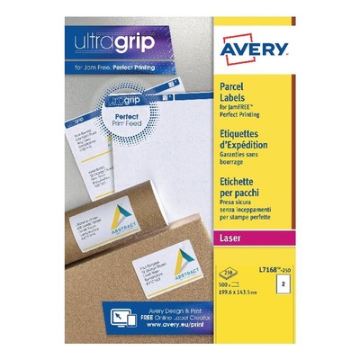 Avery Ultragrip Laser Etiketten 199,6 x 143,5 mm Weiß 500 Stück L7168-250