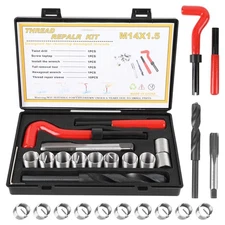 15 Pcs Thread Inserts M14x1.5 Female Repairing Accessory red 