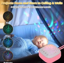 Portable White Sound Machine Baby, Sleep Soother with Star Projection Light