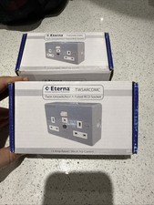 Eterna 13A 2 Gang Metalclad Twin Unswitched RCD Socket TWSARCDMC 30mA