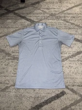 Collars and Co Polo Mens M Blue White Dress Collar Medium Slim Fit