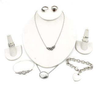 James Avery Sterling Rose Sorentto Garnet Chain Ring Necklace Lot of 10 #S3918 3