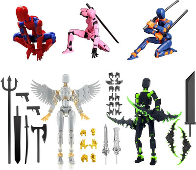 5Pack Titan 13 Action Figure Assembled, T13 Action Figure Set, Dummy 13 Action F