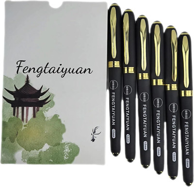 Boligrafos gel tinta negra 6 piezas punto grueso 10mm escritura fluida suave