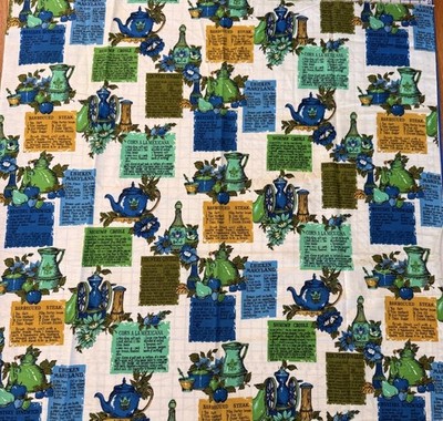 VTG 70s Joan Kessler Concord Fabrics NOS Deadstock Calico Floral Cotton 40x40