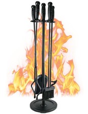 Fireplace Tools 5 Pcs 31.5In Fireplace Tool Set Indoor Fireside Accessories L...