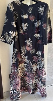 Esprit Kleid Sommerkleid Festlich Elegant 3/4 Arm Gr. 38 Schwarz mit Muster