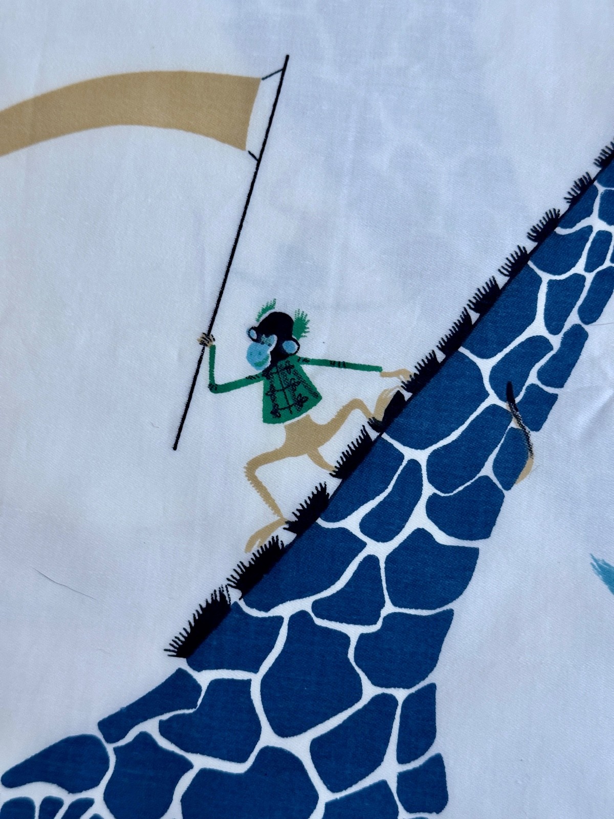 1950’s Musicians of the JUNGLE Novelty Mid Century Barkcloth  Era Vintage Fabric