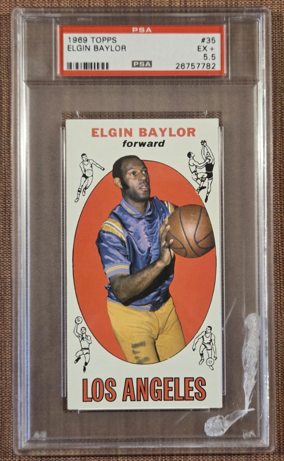 1969 Topps #35 Elgin Baylor Los Angeles Lakers Original Basketball Card PSA 5.5