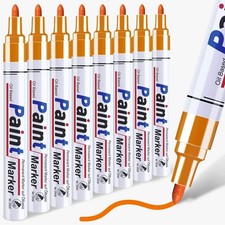 Orange Paint Pen Permanent Paint Markers - 8 Oil Based Paint Pens, Medium Tip...