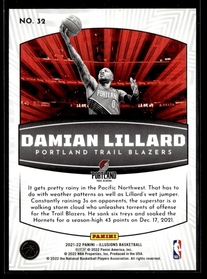 Damian Lillard - 2021-22 Panini Illusions Operation Detonation Orange #32 - Image 2 of 2