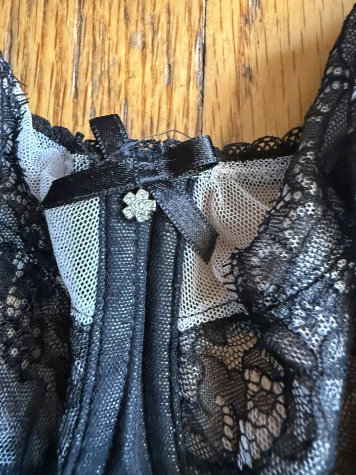 Sujetador Wacoal para mujer 40DD negro retro elegante con aros encaje sin forro transparente 855186 Foto 2 de 4