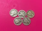5 Mercury Dimes 17, 18, 20, 23, 38D