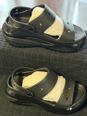 NEW Crocs Classic Mega Crush Platform Sandal Black Women s Size 8 Original Pckg.