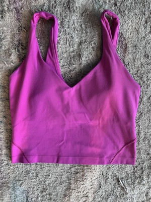 Lululemon Align Tank Cropped Size 4 Sonic Pink Padded Built In Bra