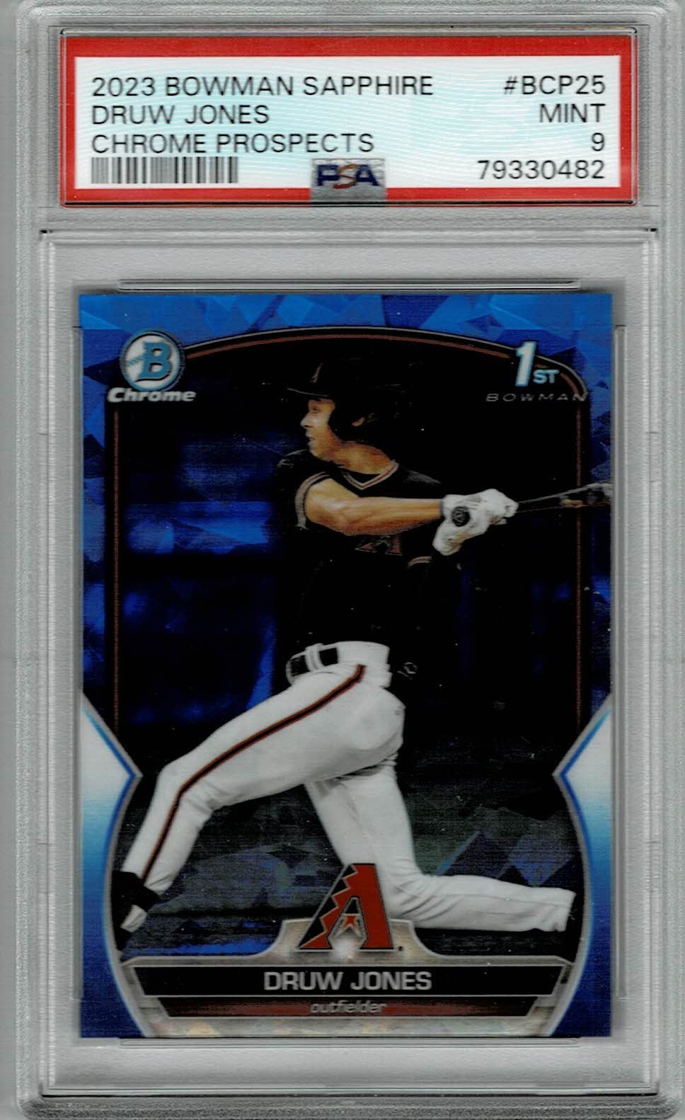 2023 BOWMAN SAPPHIRE DRUW JONES BCP25 MINT PSA 9 RC
