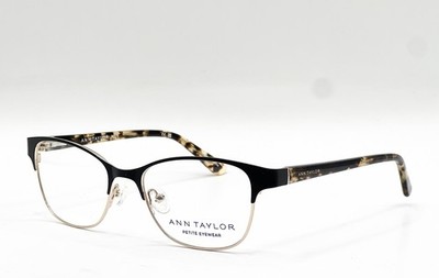 NEW ANN TAYLOR ATP706 C01 BLACK GOLD AUTHENTIC EYEGLASSES 48-16