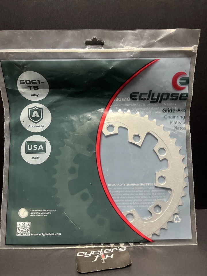 Plato de aleación Eclypse 44t Glide-Pro 110/130 BCD 5 pernos apto para BMX de una sola velocidad GT Foto 2 de 4