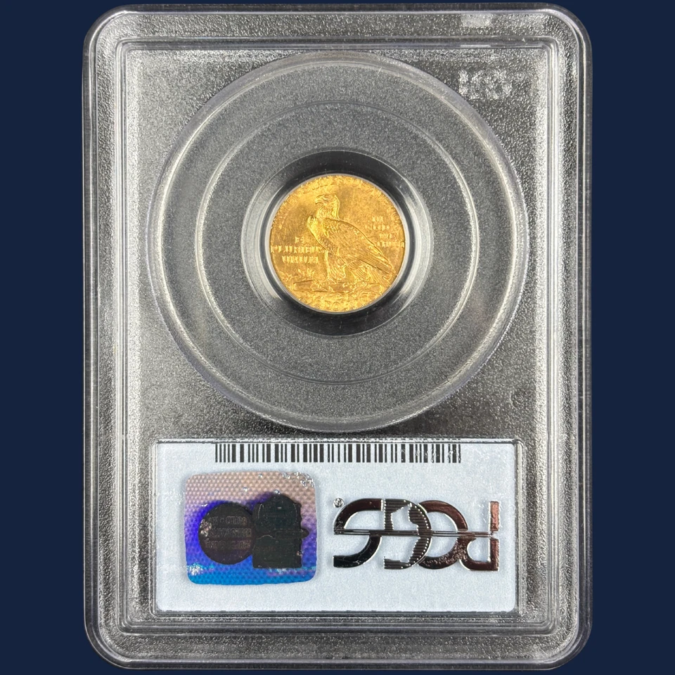 1925 D $2.5 Indian Head Quarter Eagle Gold Coin PCGS MS64 CAC Old Holder - Image 2 of 4