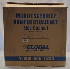 USED - Global Ind. Mobile Security Computer Cabinet Side Cabinet 242299 Black