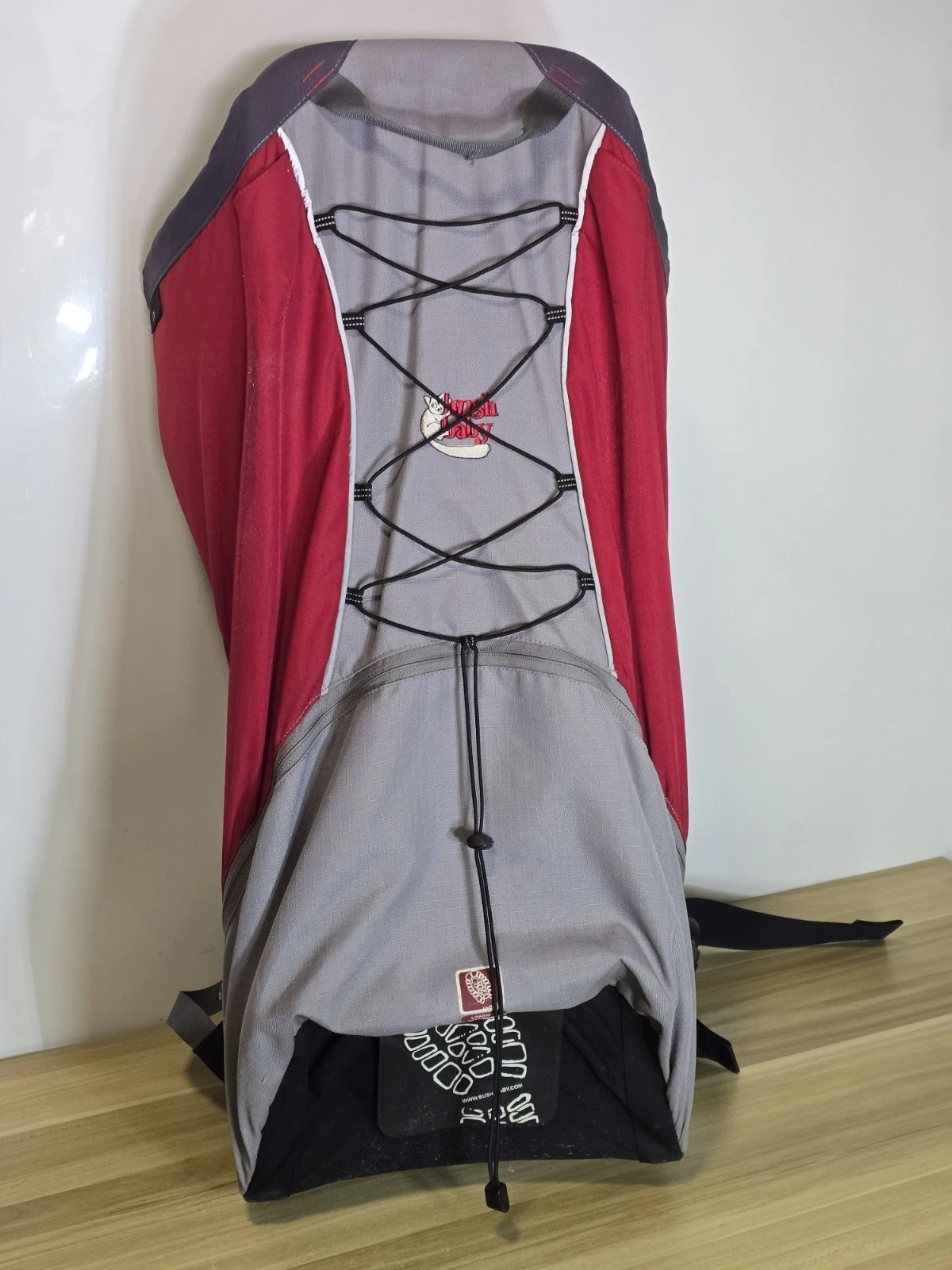 Bush Baby Lite Toddler Child Carrier Backpack with Pillow Cushion + Mirror. Red.