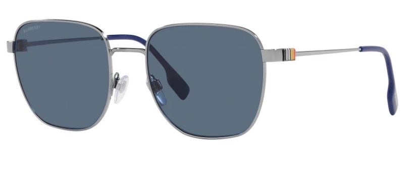 Burberry BE3142 100380 Sunglasses Mens GunmetalDark Blue Square Shape 55mm 23890₽