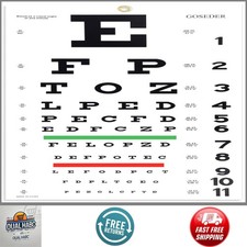 Snellen Eye Chart 20ft 22x11 Eye Exam Wall Decor Low Vision Kids Gift