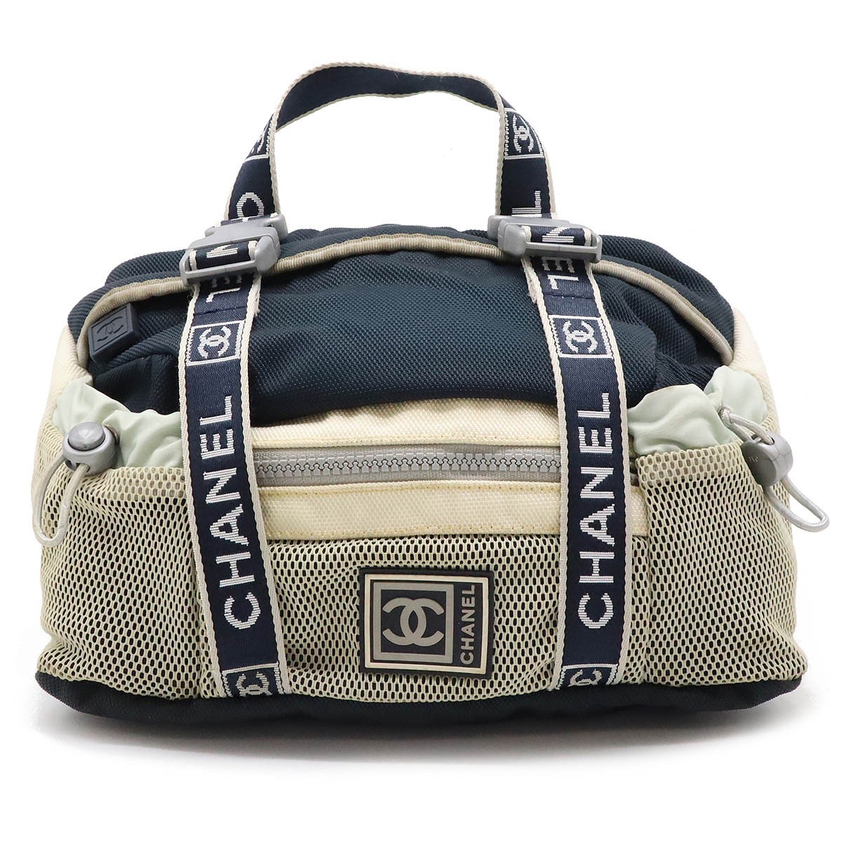 CHANEL Coco Mark 2WAY Nylon Waist Bag in Navy Canvas