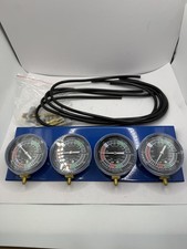 4 Cylinder Carburetor Synchronizer Vacuum Gauge Set Hoses Adapters