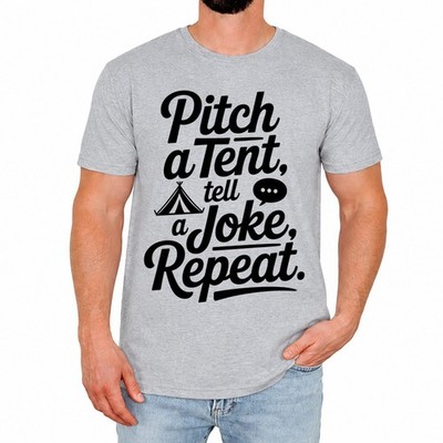 Stellplatz A Zelt Herren T-Shirt Camping Witz Wiederholung Spaß Geschenkidee lustig Geburtstagsgeschenk