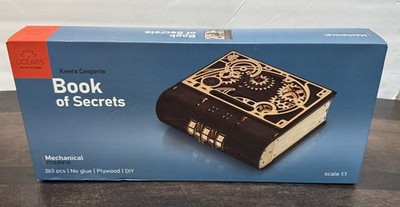 UGEARS Book of Secrets Mechanical Model Kit, 263pcs, Plywood, Architecture