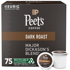 Peet  s Major Dickason  s Blend K Cup Pods 75 Ct Dark Roast Arabica Coffee