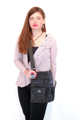 BESSO BLACK LEATHER LUXURY ITALIAN SHOULDER BAG PURSE B22 - Picture 10 of 10