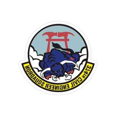 374 Civil Engineer Squadron (U.S. Air Force) REVERSE PRINT Transparent STICKER