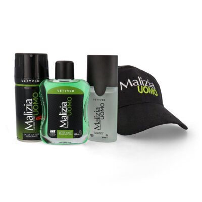 Malizia Uomo Vetyver SET - EdT + After Shave + Deodorant + Cap