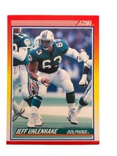 Excellent: Vintage 1990 SCORE Jeff Uhlenhake Miami Dolphins Trading Card